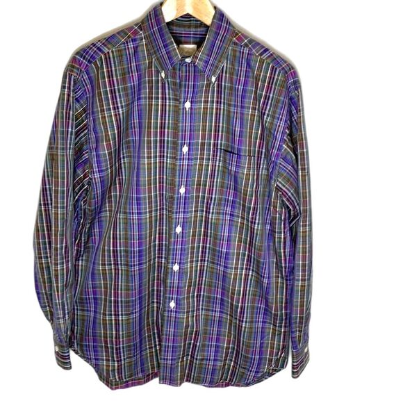 Brooks Brothers Multicolored Plaid Long Sleeve Button Down Shirt Size M - Picture 3 of 10